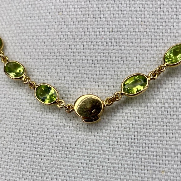 LAURA MUNDER, Palm Beach Designer, Rare 18K Peridot Station Necklace, 18 inches. - Picture 12 of 13